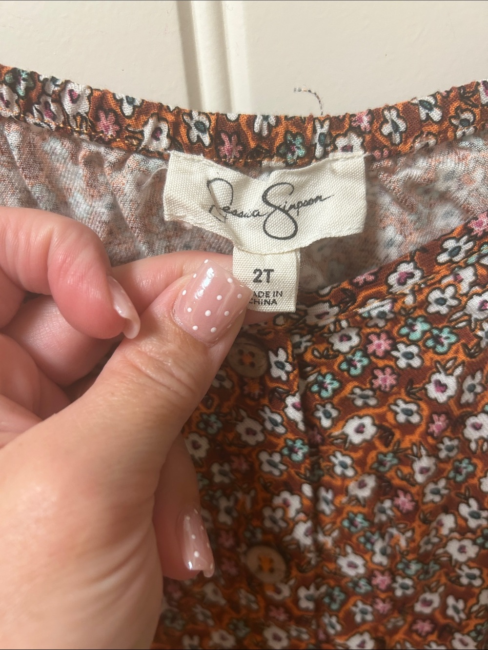 Jessica Simpson Rust Floral Button-Front Cami - Picture 2 of 2